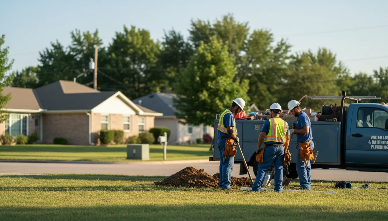 Residential water line and bathroom plumbing service in Burlington, OK